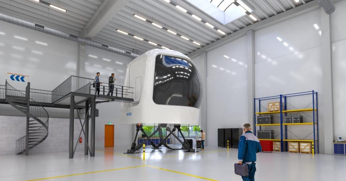 Airbus H135/145 Reiser simulator in hangar 