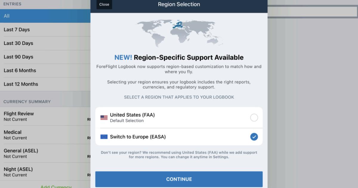 ForeFlight Europe logbook