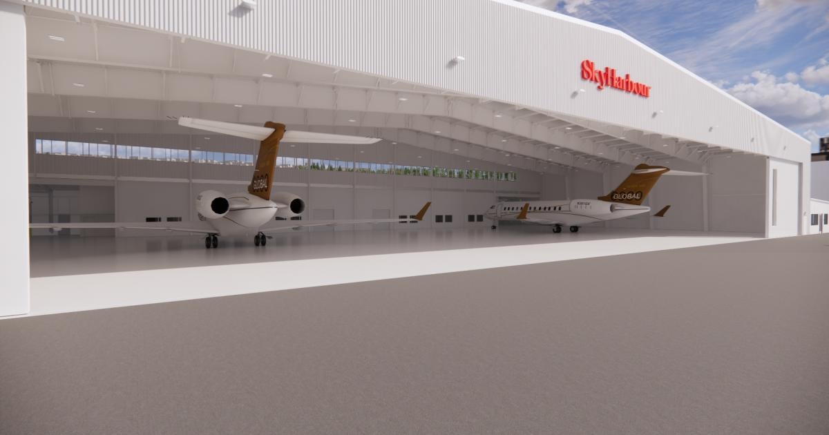 artist rendering of Sky Harbour hangar