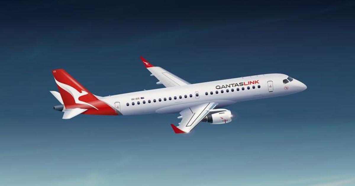 Airborne E190 in Qantas livery