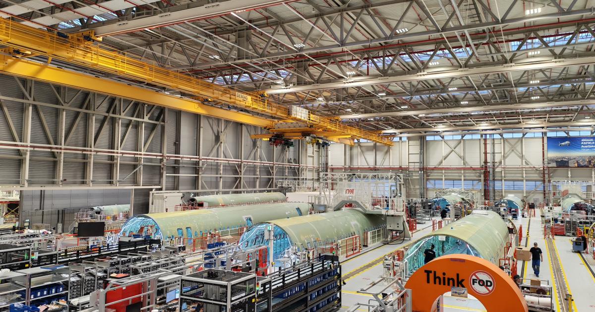 A321XLR production line in Hamburg