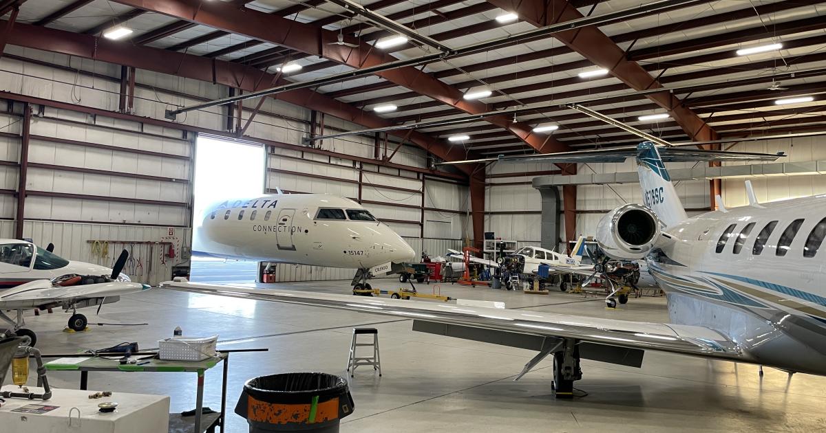 Wisconsin Aviation maintenance hangar at KMSN