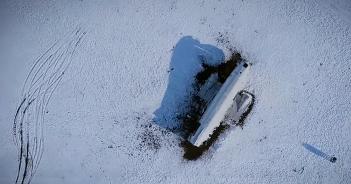 Crashed Bombardier Challenger 650 fuselage in Maine