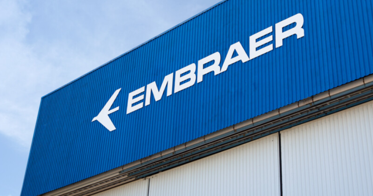 Embraer sign on hangar 