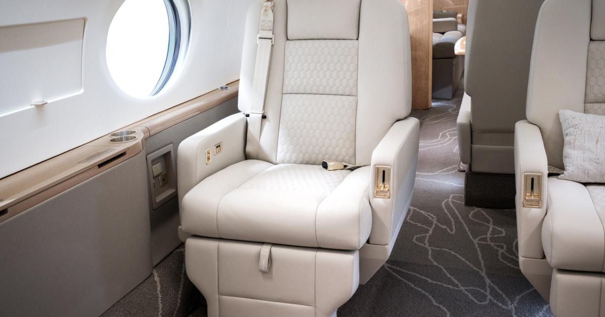 Gulfstream G550 interior updated by Yingling Aviation
