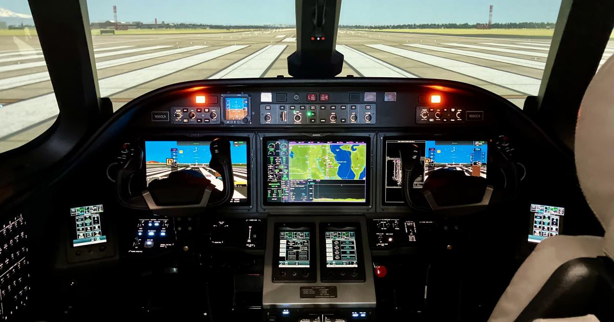 Level D Tru Ascend Citation Ascend simulator cockpit view