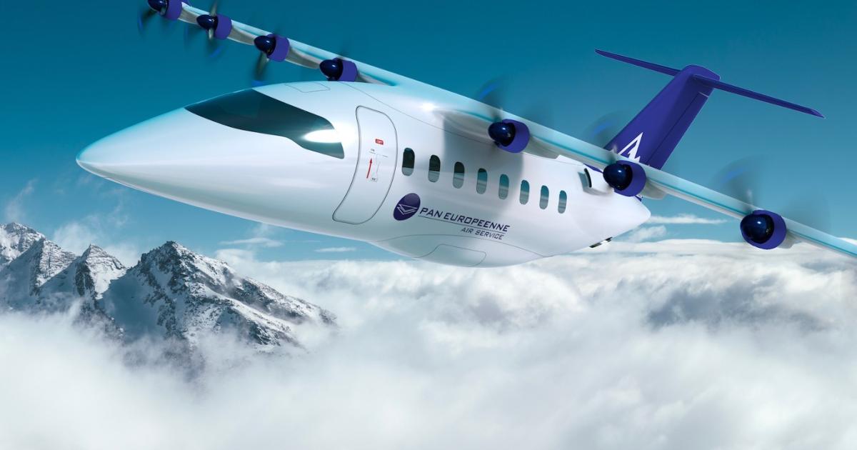 Aura Aero aircraft rendering against sky background 