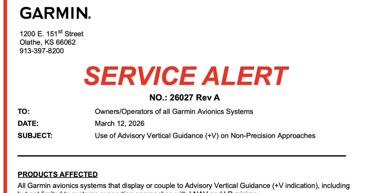 Garmin Service Alert
