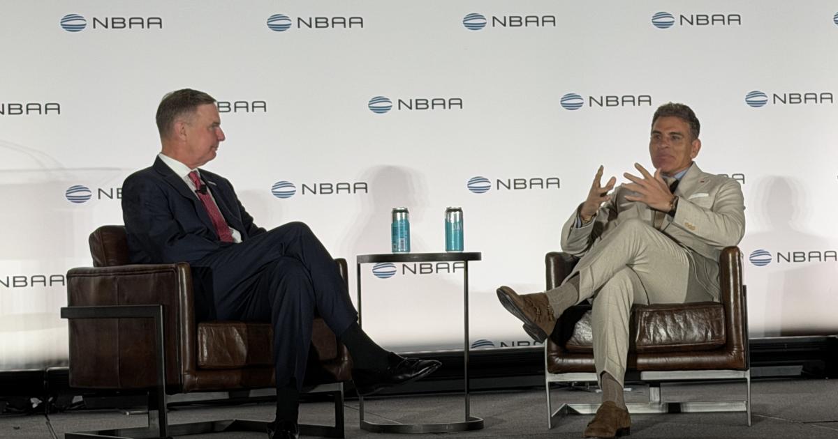 Ed Bolen and Kenn Ricci on stage at NBAA SDC 2026