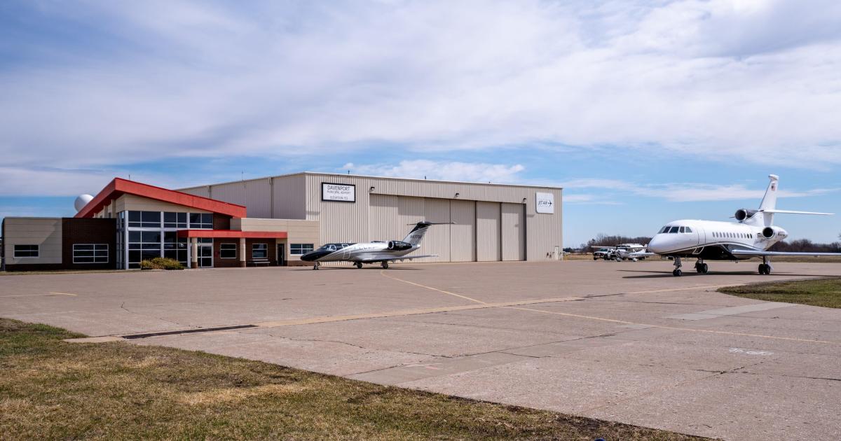Former Revv Aviation FBO at Davenport Muncipal Airport in Iowa
