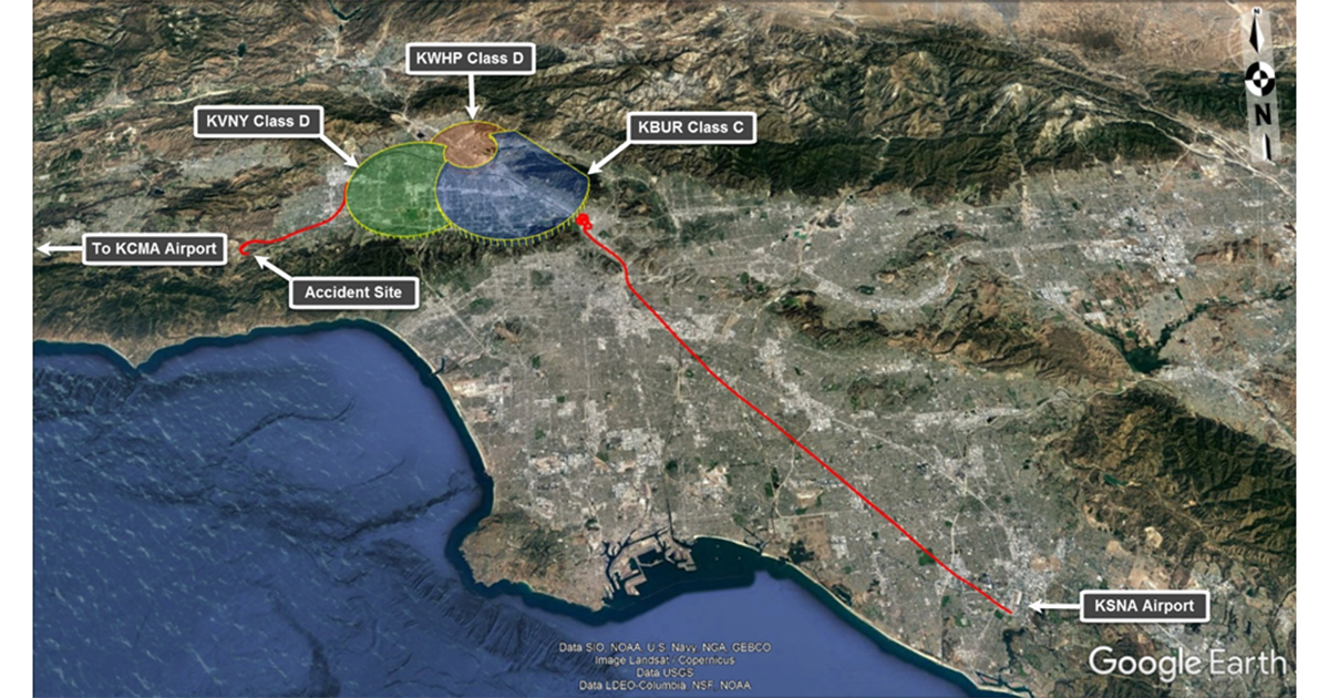 flight path of Sikorsky S76B