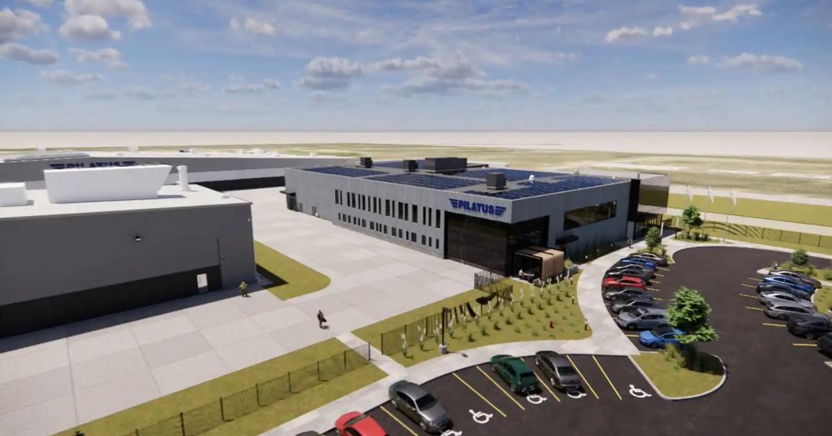 Artist rendering of new Pilatus delivery center
