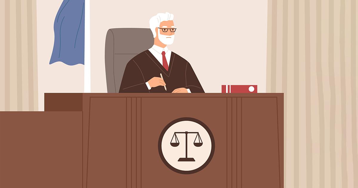 Judge at podium