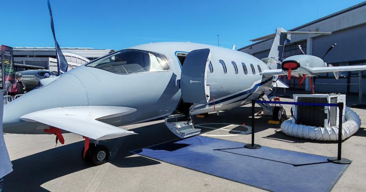 P.180 Avanti on static display 