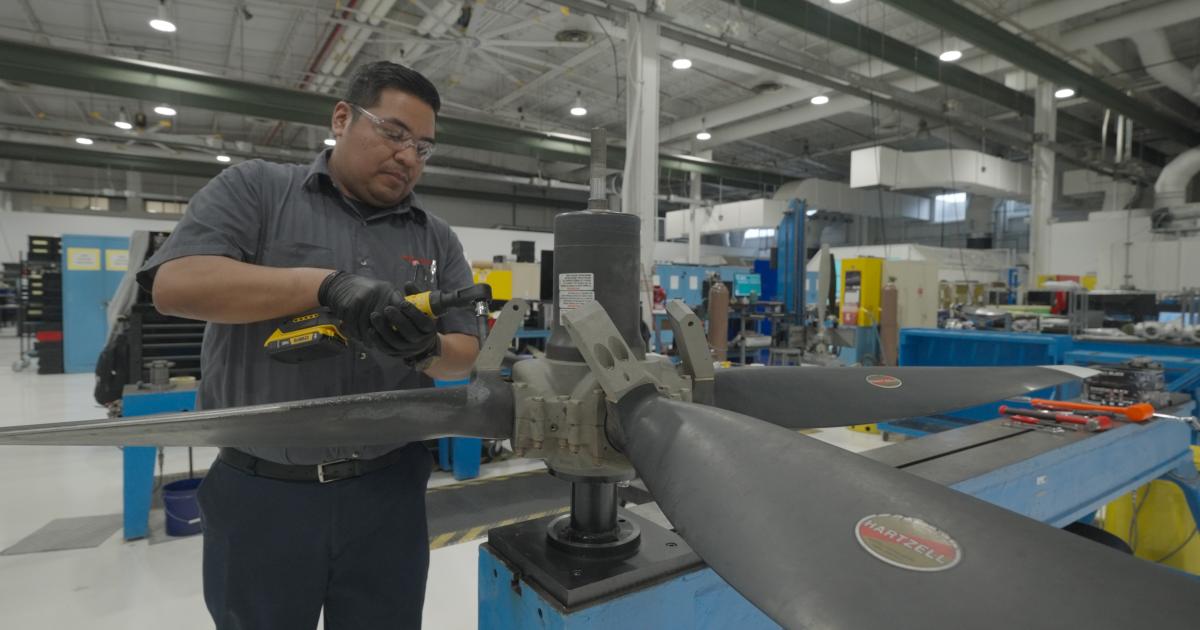 Piedmont Propulsion Systems tech working on propeller