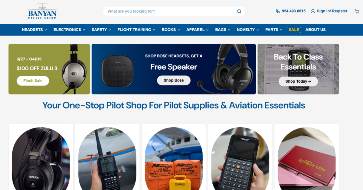Banyan Pilot Shop's new website