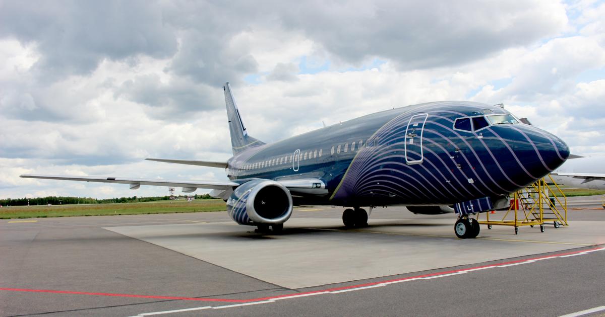 KlasJet Boeing 737-500 parked on ramp 