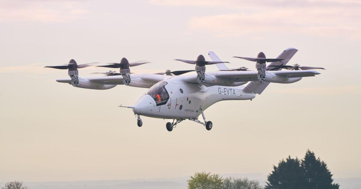 Vertical VX4 aircraft in flight 
