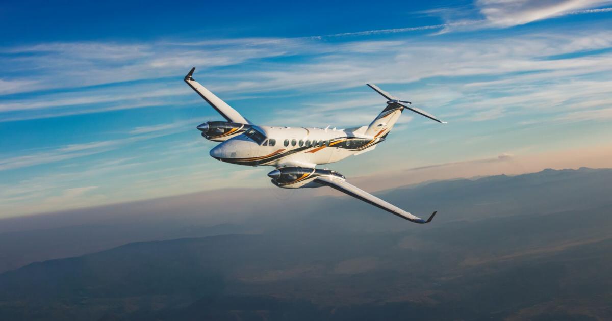 A King Air 360 in flight
