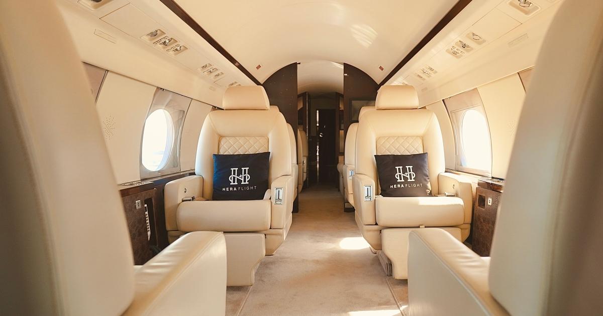 interior of a business jet