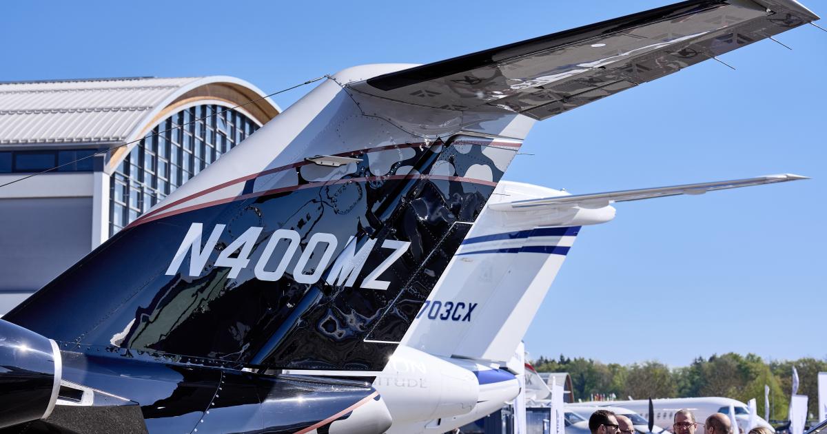 Business jets at Aero Friedrichshafen show 