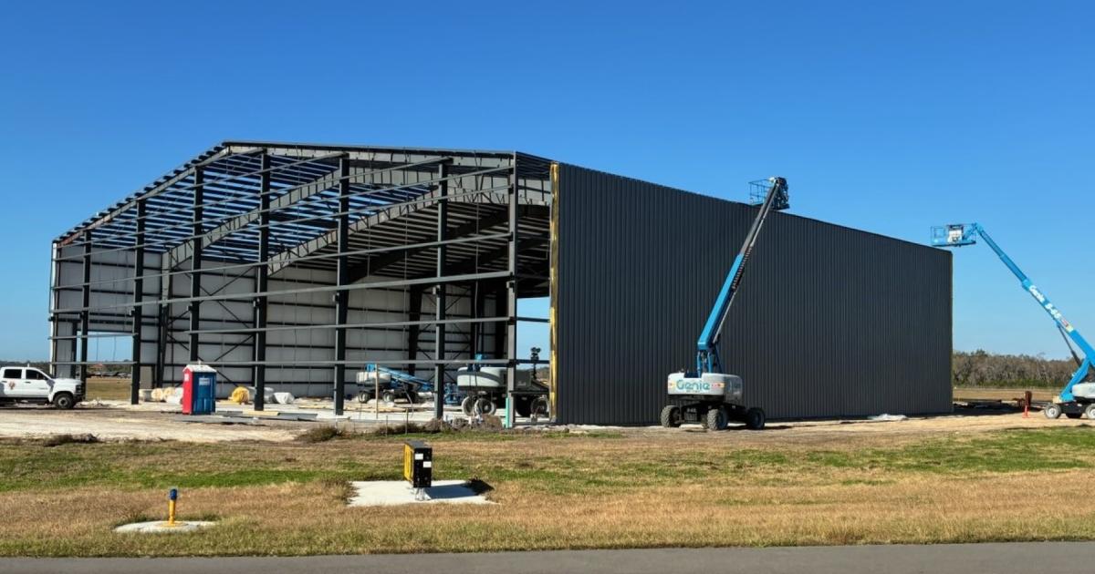 hangar under construction at KVDF
