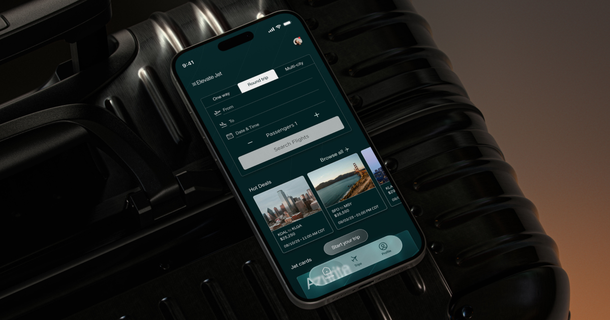 A phone resting on a suitcase, showing the Ruby AI app on the screen