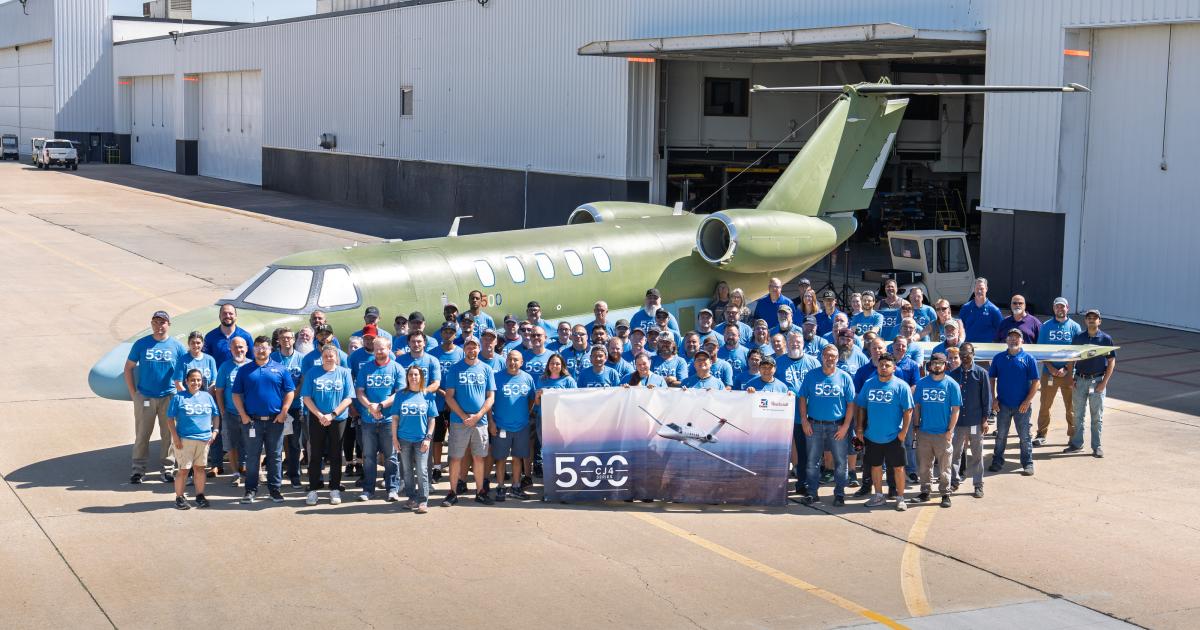 500th rollout of Cessna Citation CJ4 series aircraft