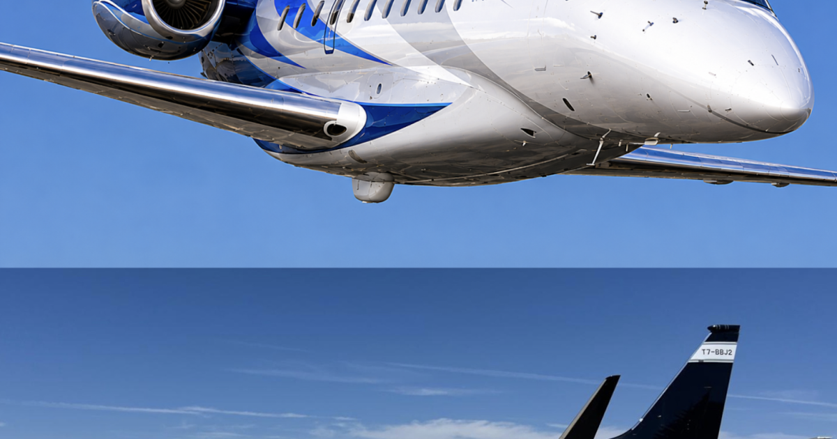 Boeing Business Jet 2 (BBJ2) and Embraer Legacy 650