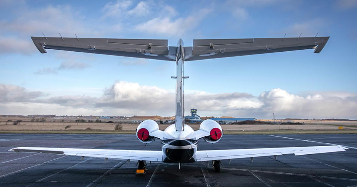 bizjet from the rear