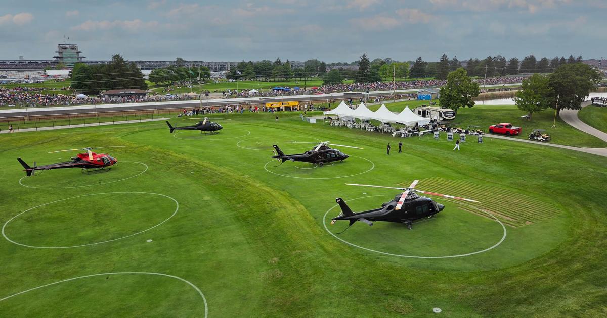 Sweet Helicopters flying passengers to the Indy 500 race