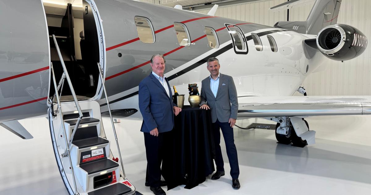 Will Cutter accepting Pilatus PC-24 in hangar