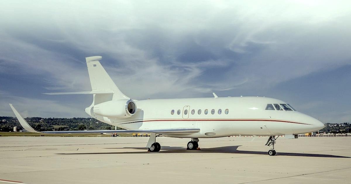 Dassault Falcon 2000LXS parked on a ramp