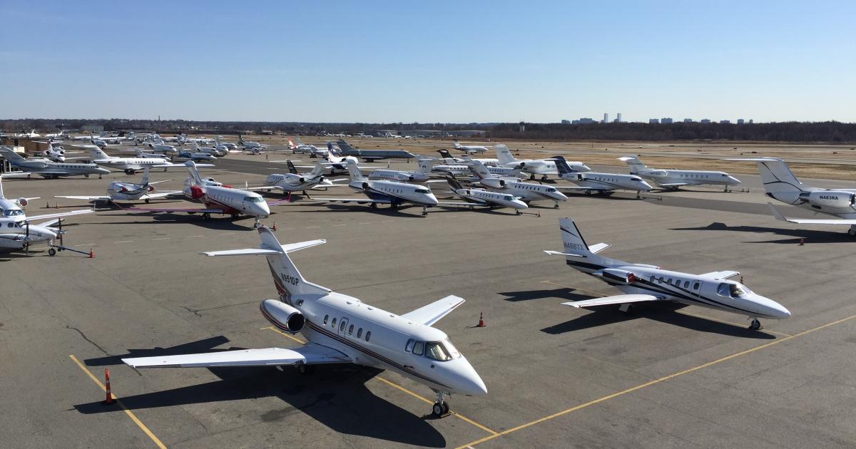 business aircraft on ramp