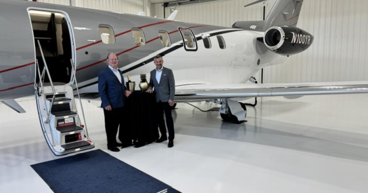 Pilatus PC-24 in hangar
