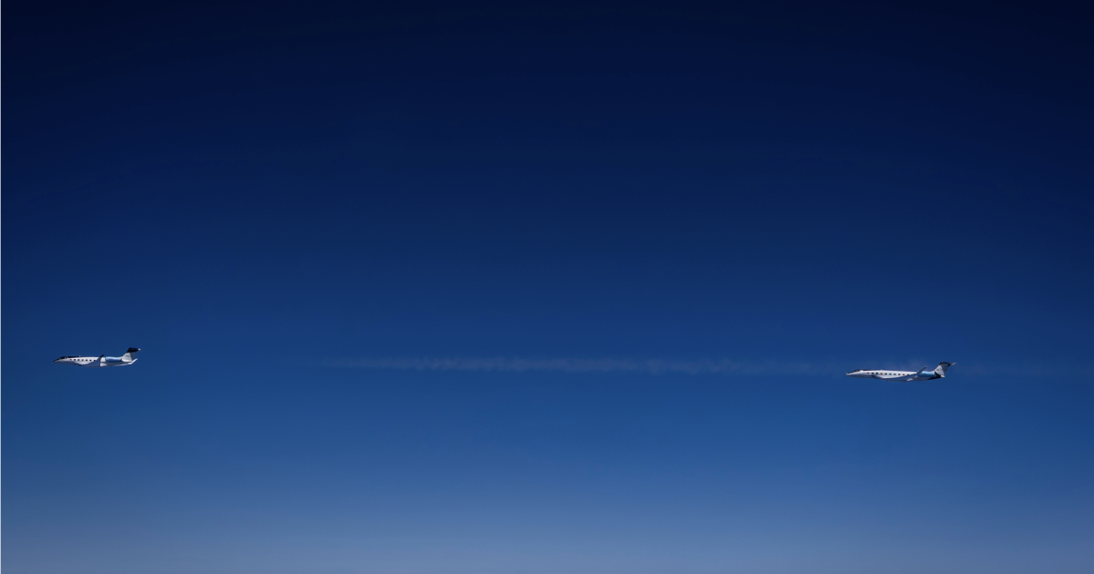 A Gulfstream G800 flew on 100% neat SAF while a modified G700 measured contrail emissions, in an industry-first campaign at altitudes up to 50,000 feet.