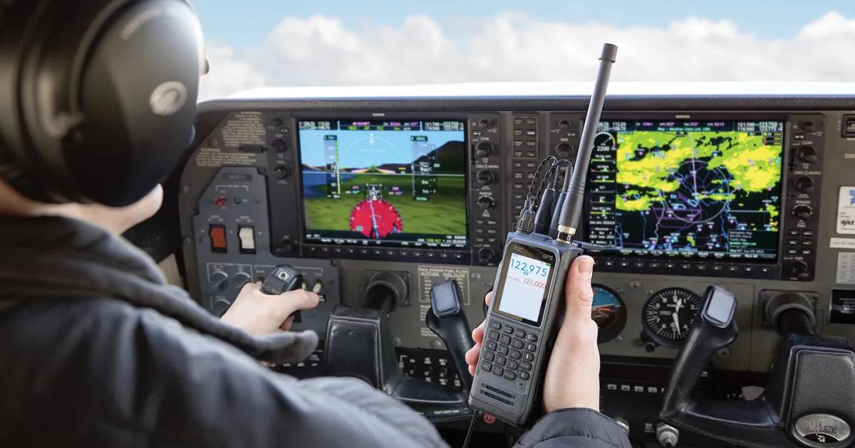 Sporty's PJ2 GPS handheld aviation radio