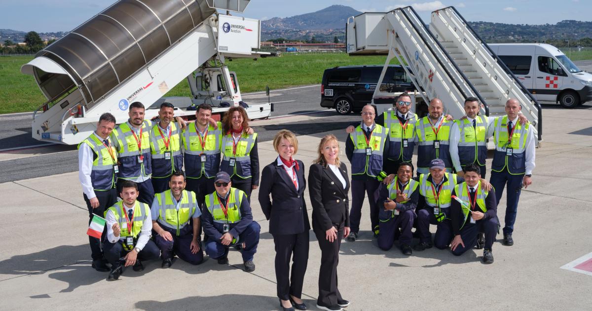 Universal Aviation's team at Rome Ciampino Airport