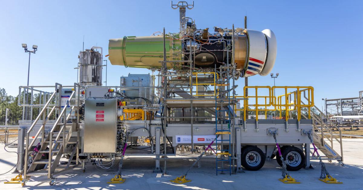 Rolls-Royce engine in test rig 