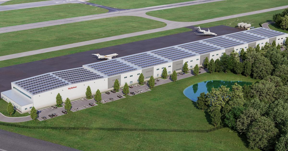 Artist renderinjg of Sky Harbour hangar campus