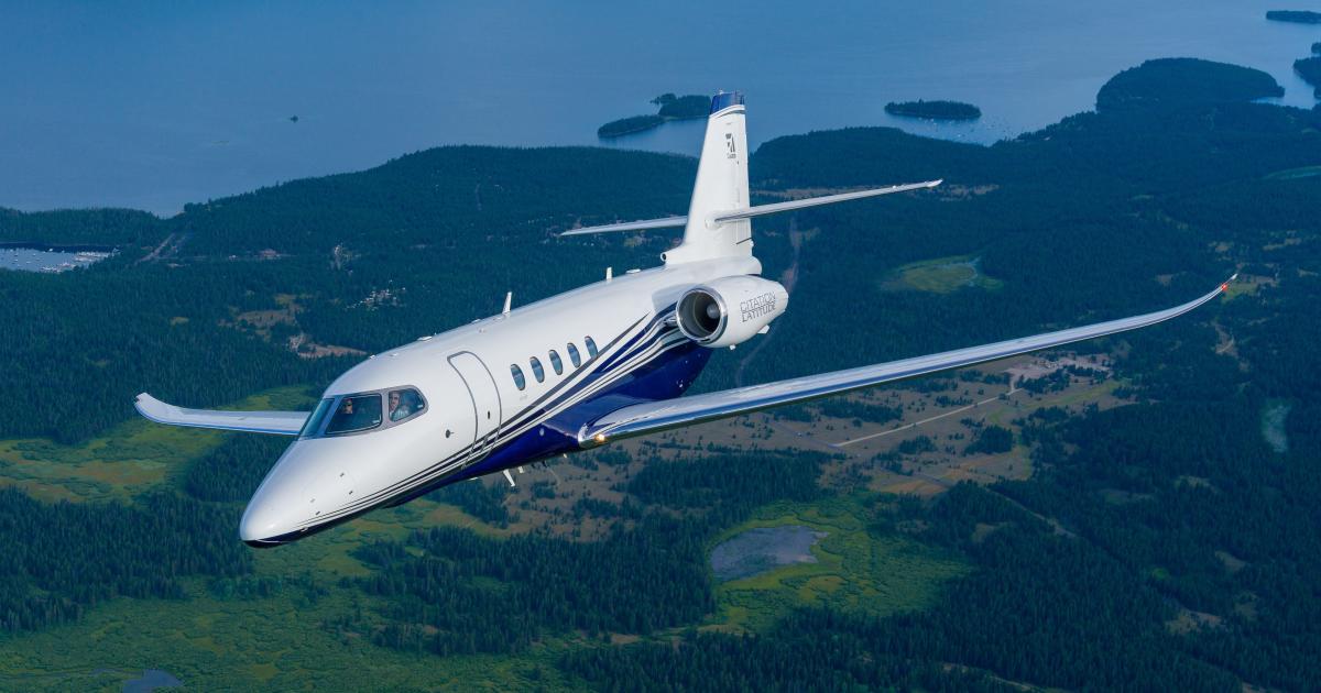 A Citation Latitude in flight