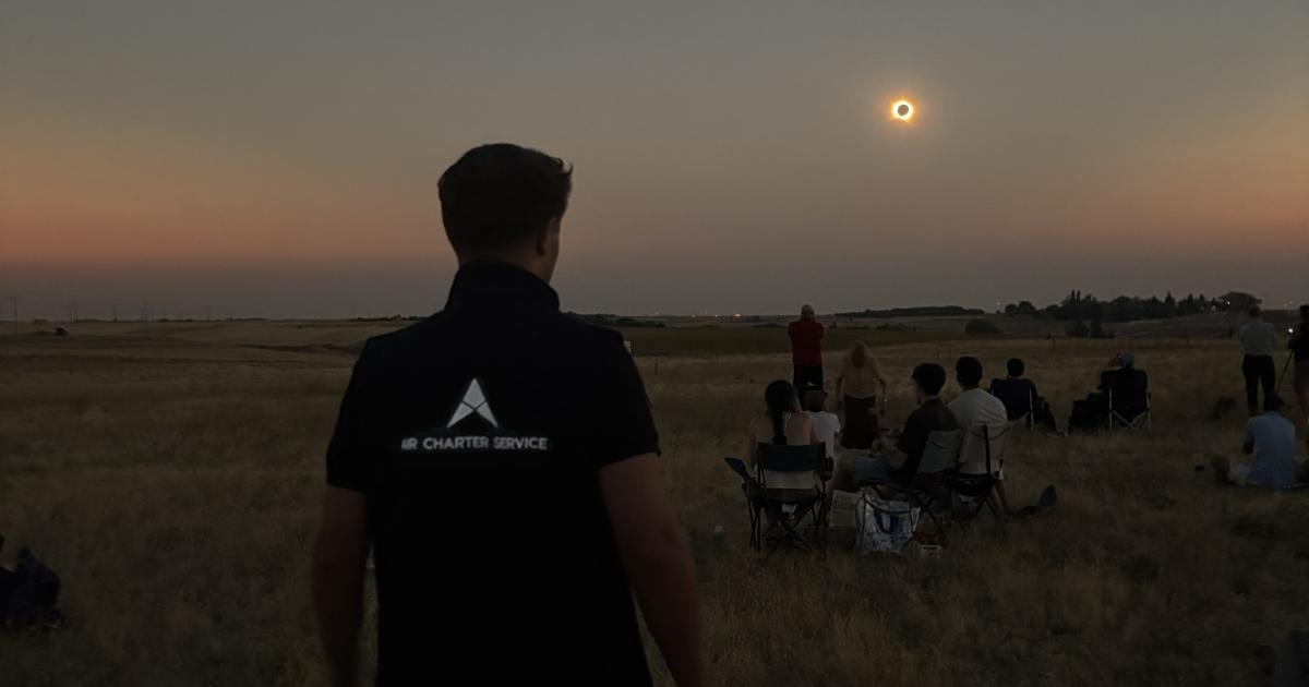 Sunset view of eclipse from Spain