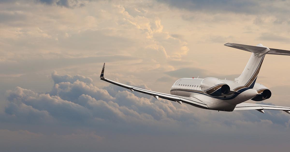 business jet from rear