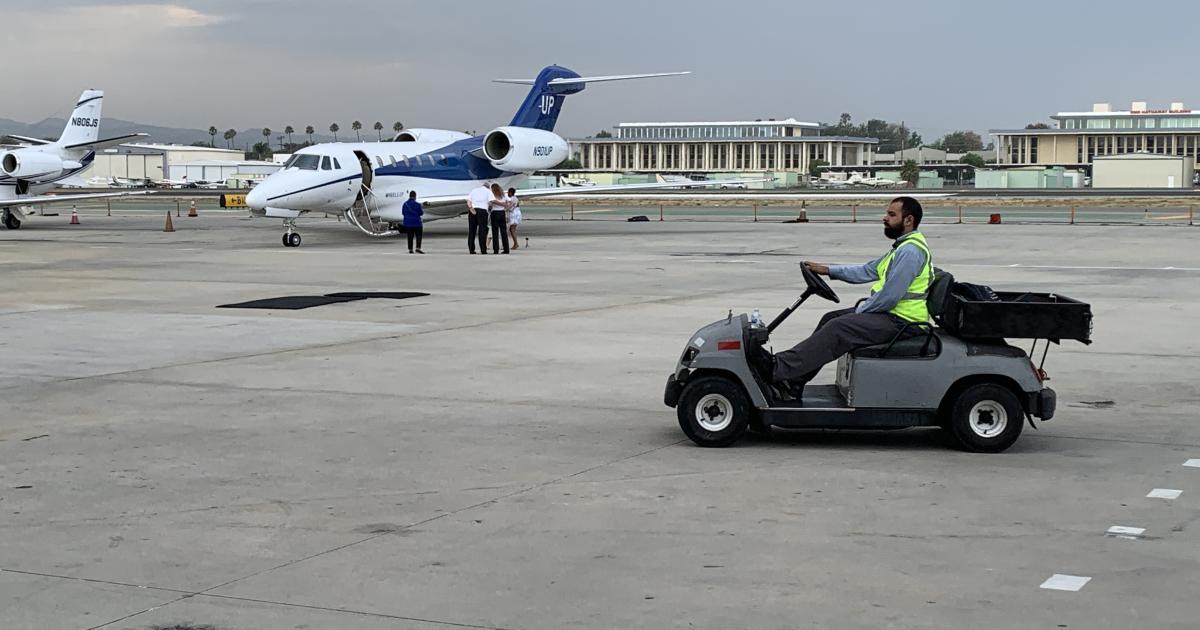 Jets on ramp at Los Angeles-area Van Nuys Airport