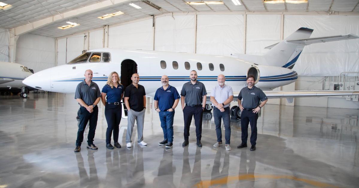 Sea Aviation personnel with a Hawker jet