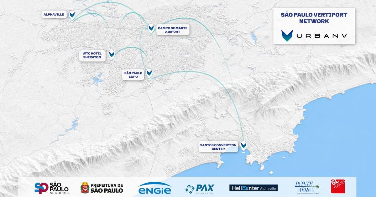 UrbanV vertiport network for São Paulo, Brazil