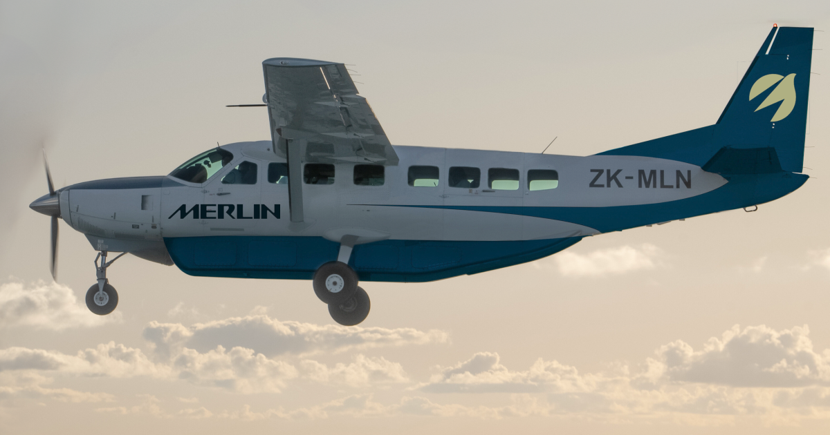 Merlin’s Cessna Caravan in flight