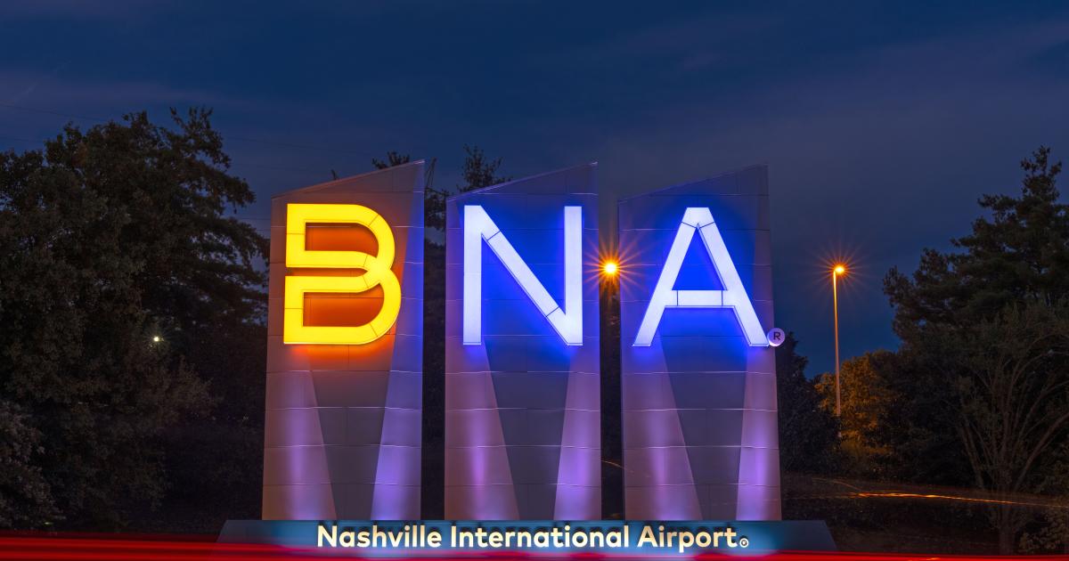 Sign at Nashville International Airport