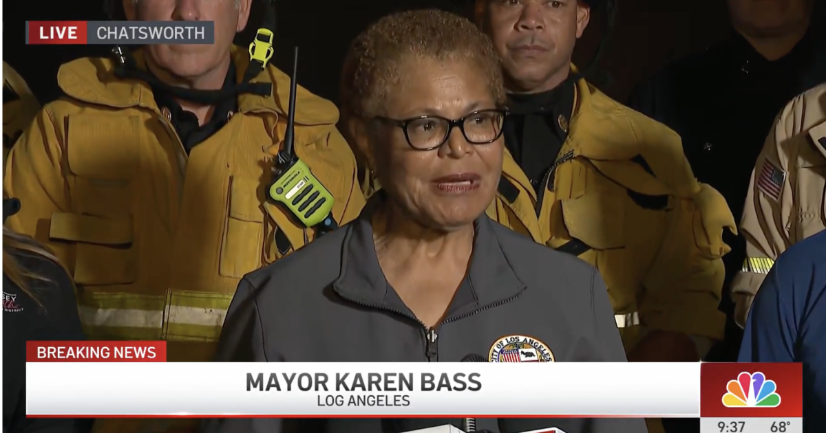 Mayor Karen Bass speaks at a press conference near the scene of the crashes on September 15