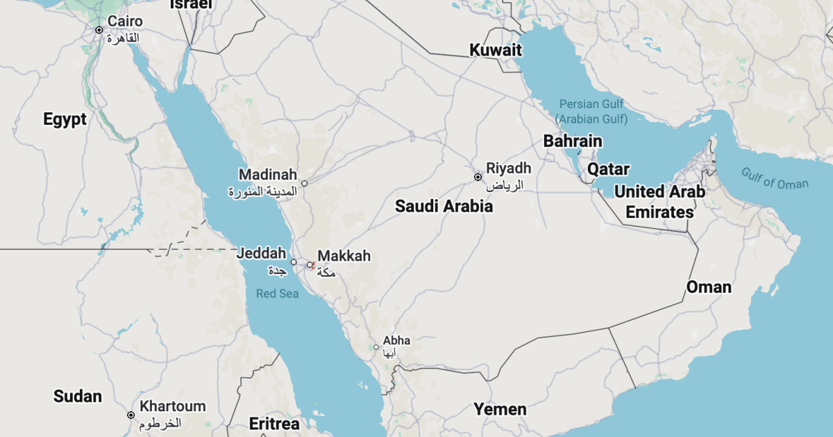 Saudi Arabian map 